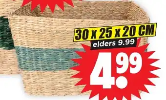 Dirk Decoratieve mand van zeegras 30x25x20 cm aanbieding