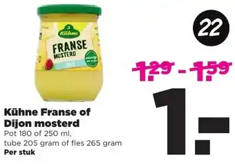 PLUS Kühne Franse of Dijon mosterd aanbieding