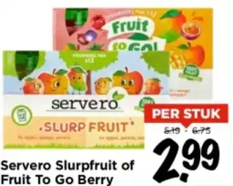 Vomar Voordeelmarkt Servero Slurpfruit of Fruit To Go Berry aanbieding