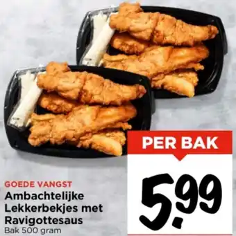 Vomar Voordeelmarkt Ambachtelijke Lekkerbekjes met Ravigottesaus Bak 500 gram aanbieding