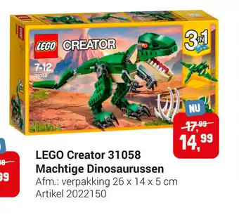 Lobbes Lego Creator 31058 Machtige Dinosaurussen 26 x 14 x 5cm aanbieding