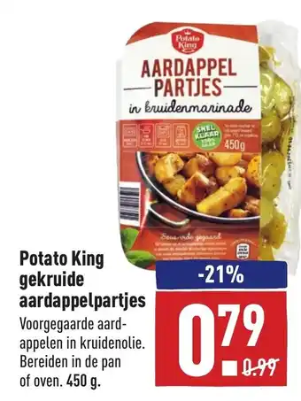 ALDI Potato King Gekruide aardappelpartjes 450g aanbieding