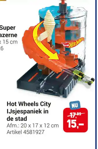 Lobbes Hot Wheels City Ijsjespaniek in de stad 20 x 17 x 12cm aanbieding