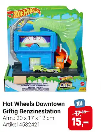 Lobbes Hot Wheels Downtown Giftig Benzinestation 20 x 17 x 12cm aanbieding