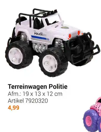 Lobbes Terreinwagen Politie 19 x 13 x 12cm aanbieding