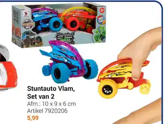 Lobbes Stuntauto Vlam, Set van 2 10 x 9 x 6cm aanbieding