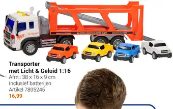 Lobbes Transporter met Licht & Geluid 1:16 38 x 16 x 9cm aanbieding