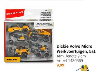 Lobbes Dickie Volvo Micro Werkvoertuigen, 5st 9cm aanbieding