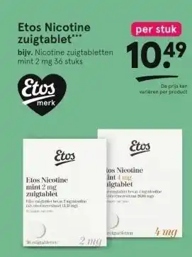 Etos Etos nicotine zuigtablet*** aanbieding