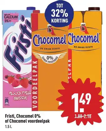 ALDI Fristi, Chocomel 0% of Chocomel voordeelpack 1.5L aanbieding