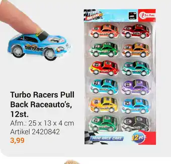 Lobbes Turbo Racers Pull Back Raceauto's, 12st 25 x 13 x 4cm aanbieding