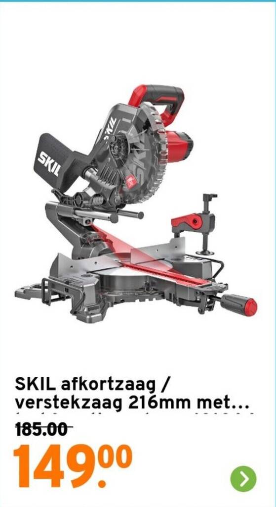 Skil afkortzaag (verstekzaag) 216mm... aanbieding bij Karwei