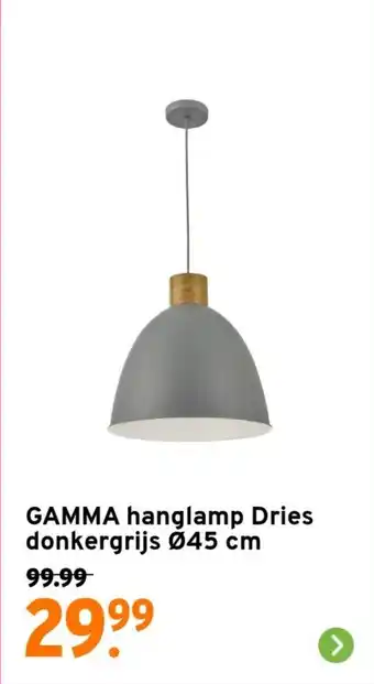 GAMMA GAMMA hanglamp Dries donkergrijs Ø45 cm aanbieding