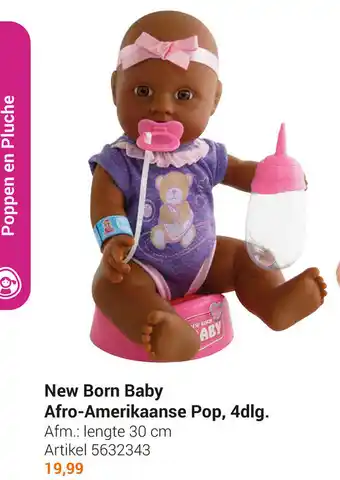 Lobbes New Born baby Afro-Amerikaanse Pop, 4dlg 30cm aanbieding