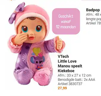 Lobbes VTech Little Love Manou speelt Kiekeboe 33 x 27 x 12cm aanbieding