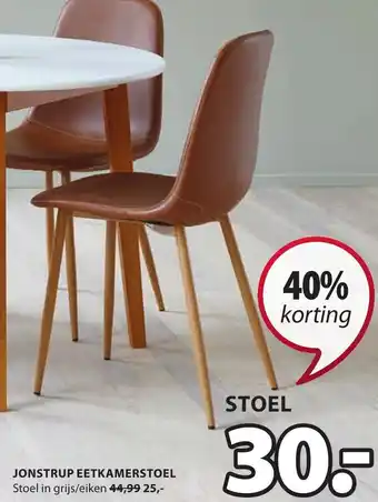 Jysk JONSTRUP EETKAMERSTOEL aanbieding