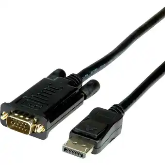 Conrad Roline displayport vga kabel, dp m - vga m, zwart, 2 m aanbieding