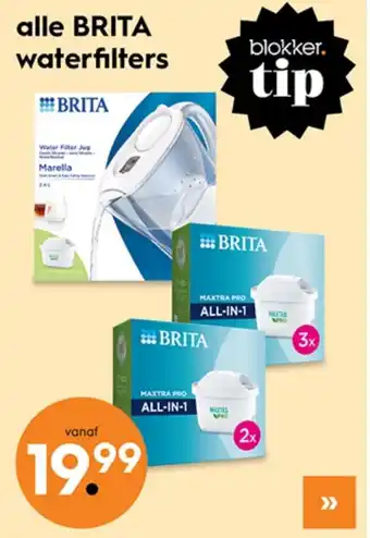 Blokker alle BRITA waterfilters aanbieding