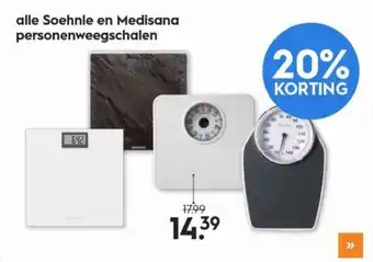 Blokker alle Soehnle en Medisana personenweegschalen aanbieding