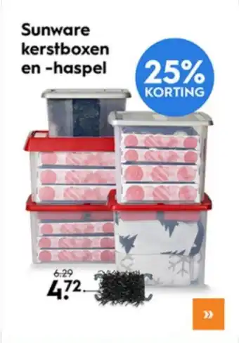 Blokker Sunware kerstboxen en haspel aanbieding