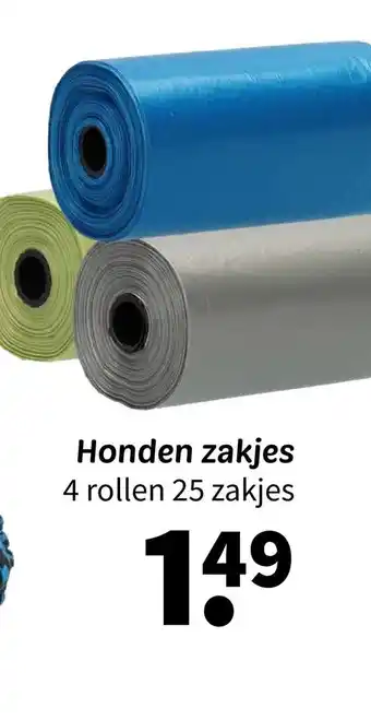 Wibra Honden zakjes 4 rollen 25 zakjes aanbieding