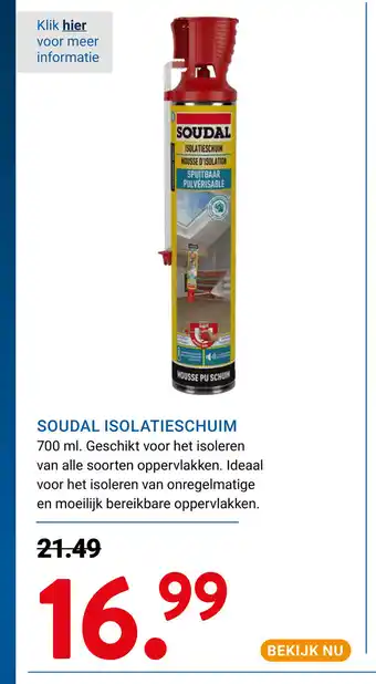 Kluswijs SOUDAL ISOLATIESCHUIM aanbieding