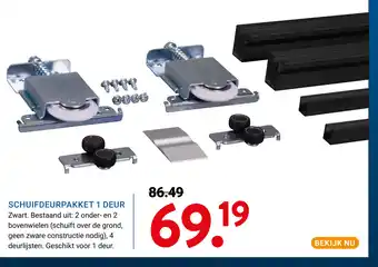 Kluswijs SCHUIFDEURPAKKET 1 DEUR aanbieding