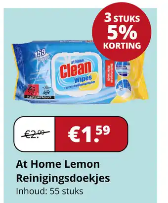 Voordeeldrogisterij At Home Lemon Reinigingsdoekjes aanbieding