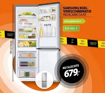 Expert Samsung rb34c600csa/ef zilver aanbieding