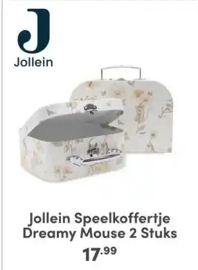 Baby & Tiener Jollein speelkoffertje dreamy mouse 2 stuks aanbieding