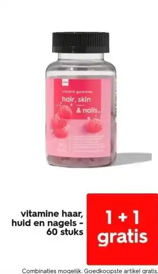 HEMA Vitamine haar, huid en nagels - 60 stuks aanbieding