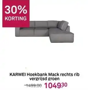 Karwei Karwei hoekbank mack rechts rib vergrijsd groen aanbieding