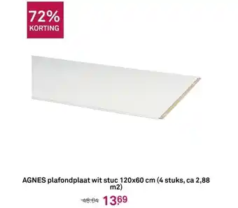 Karwei Agnes plafondplaat wit stuc 120x60 cm (4 stuks, ca 2,88 m2) aanbieding