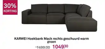 Karwei Karwei hoekbank mack rechts geschuurd warm groen aanbieding