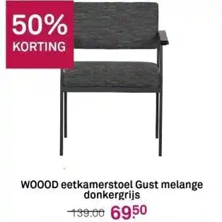 Karwei Woood eetkamerstoel gust melange donkergrijs aanbieding