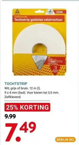 Kluswijs Tochtstrip aanbieding