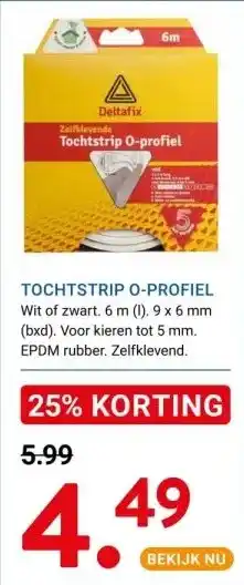 Kluswijs Tochtstrip o-profiel aanbieding