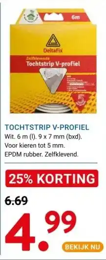 Kluswijs Tochtstrip v-profiel aanbieding