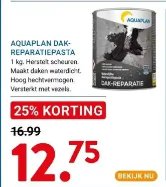 Kluswijs Aquaplan dakreparatiepasta aanbieding