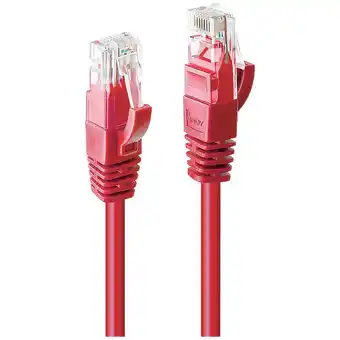 Conrad Lindy 48034 rj45 netwerkkabel, patchkabel cat 6 u/utp 3.00 m rood 1 stuk(s) aanbieding