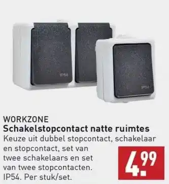 ALDI Workzone schakelstopcontact natte ruimtes aanbieding