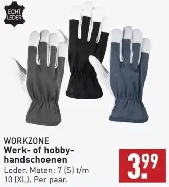 ALDI Workzone werk- of hobbyhandschoenen aanbieding