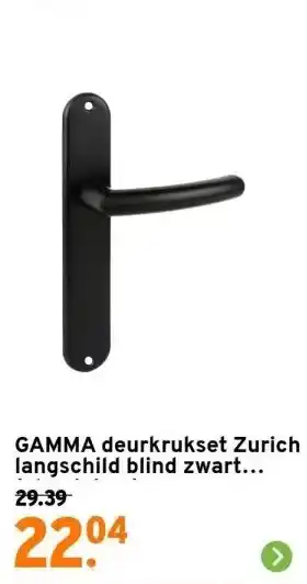 GAMMA Gamma deurkrukset zurich langschild blind zwart (aluminium) aanbieding