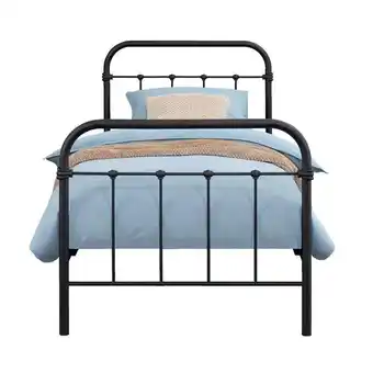 Leen Bakker Bed anne - mat antraciet - 90x200 cm aanbieding