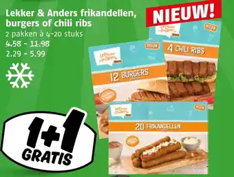 Poiesz Lekker & Anders frikandellen, burgers of chili ribs aanbieding
