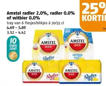 Poiesz Amstel radler 2.0%, radler 0.0% of witbier 0.0% aanbieding