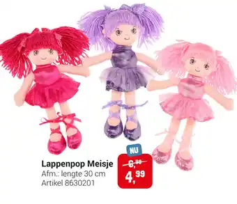 Lobbes Lappenpop Meisje 30cm aanbieding