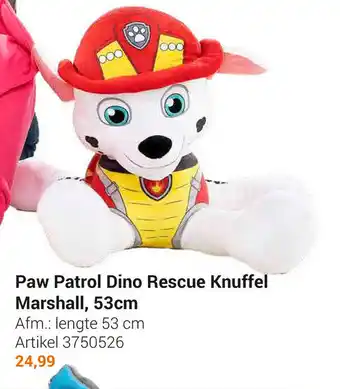 Lobbes Paw Patrol Dino Rescue knuffel Marshall, 53cm aanbieding