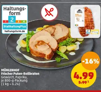 PENNY DE MÜHLENHOF Frischer Puten-Rollbraten aanbieding