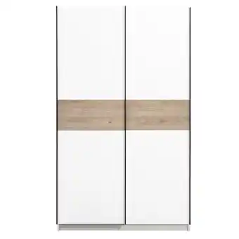 Leen Bakker Schuifdeurkast genua - wit/eikenkleur - 204x122x60 cm aanbieding